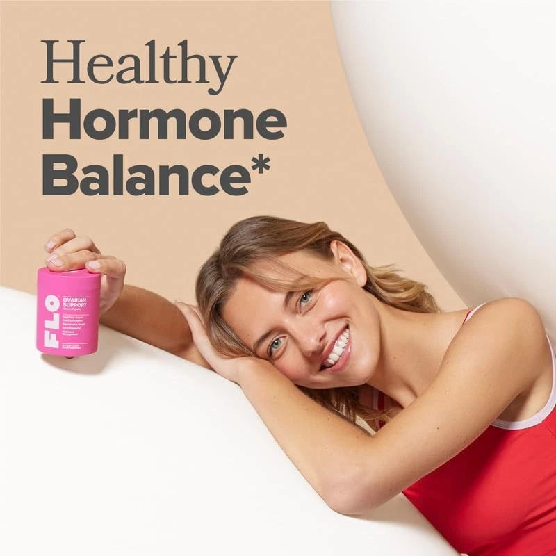 FLO Ovarian Support Vitamin – Hormone Balance Supplement for Women | 90 Vegan Capsules