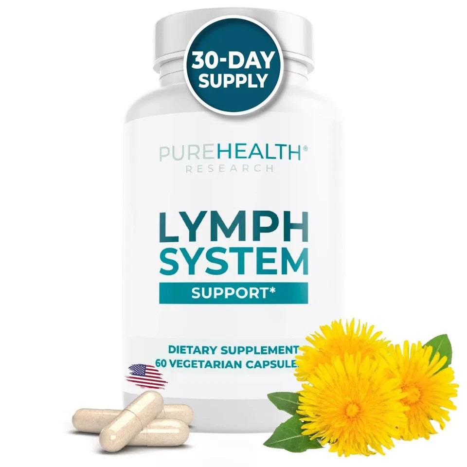 PureHealth Research Lymph System Capsules - Reduces swelling, lymphatic support  60 capsules