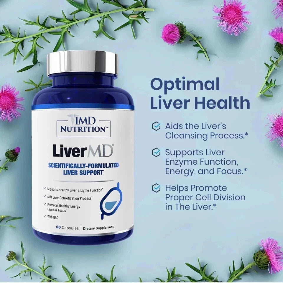 1MD Nutrition LiverMD - Liver Support Supplement | Siliphos Milk Thistle Extract
