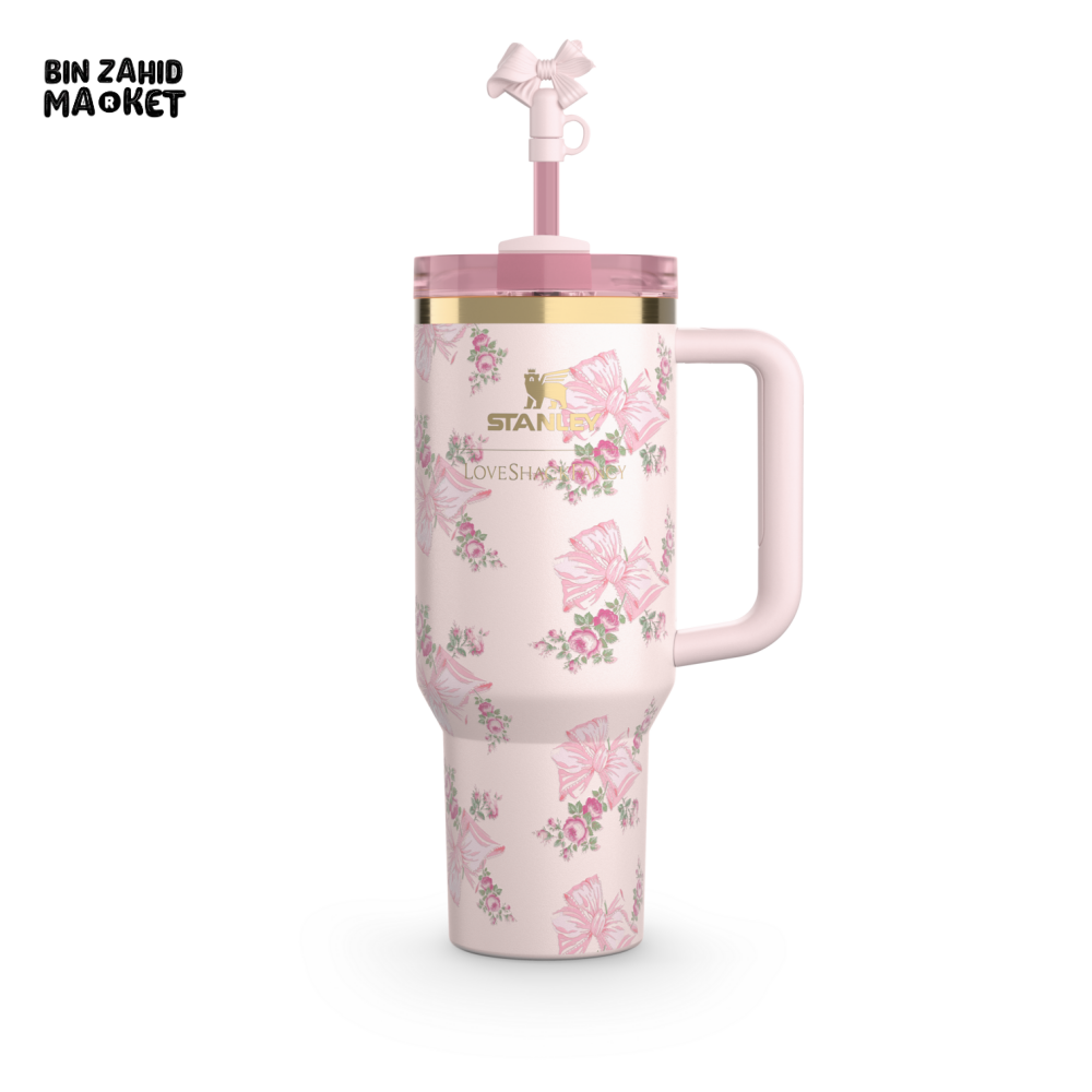 STANLEY X LOVE SHACK FANCY TUMBLER QUENCHER 40OZ - BEAUX PINK (GIFT BOX)
