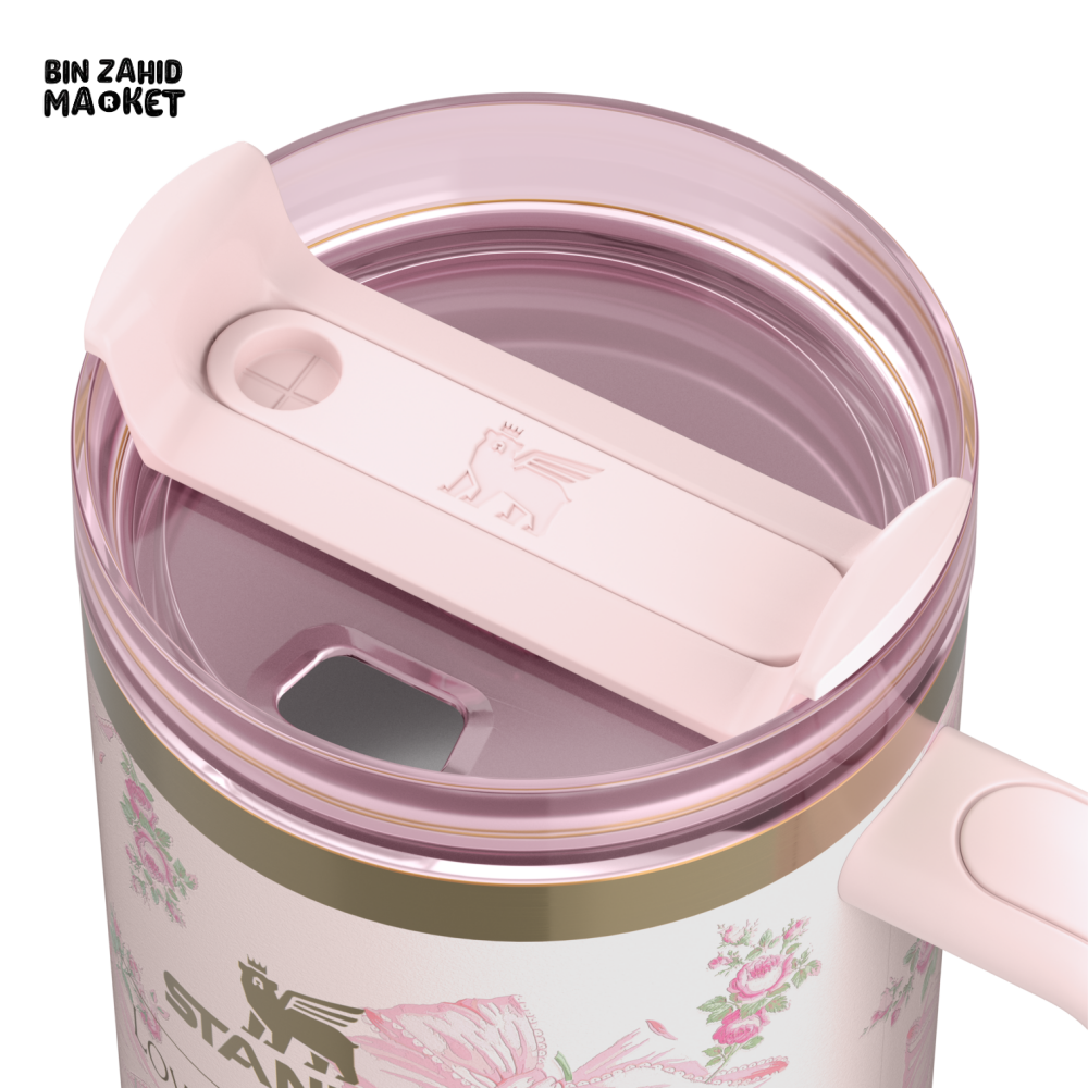 STANLEY X LOVE SHACK FANCY TUMBLER QUENCHER 40OZ - BEAUX PINK (GIFT BOX)